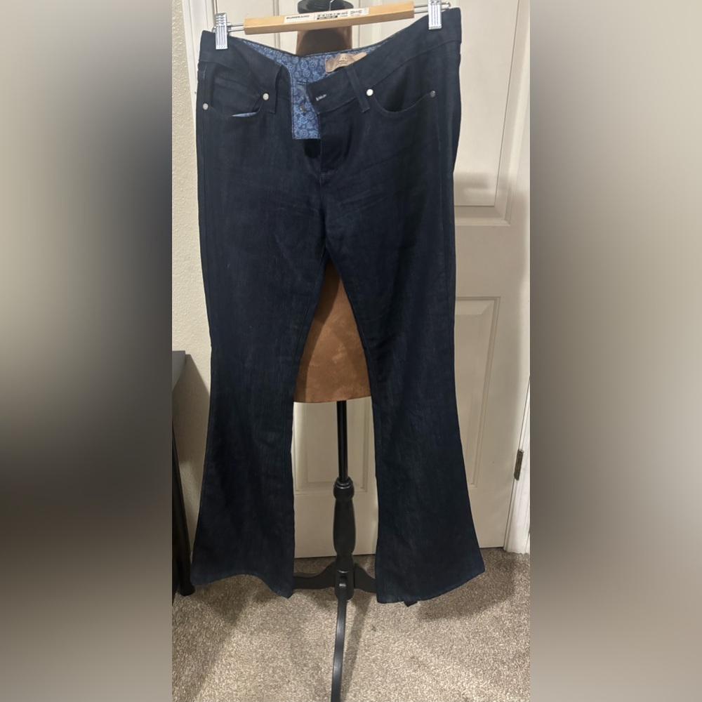 PAIGE Petite Denim Low Rose Bootcut Jeans 32” inseam